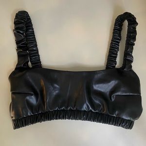 Black PU crop top / bralette